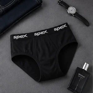 spex men's premium brief underwear | snug fit, full support & all day comfort | soft stretch fabric (black)
