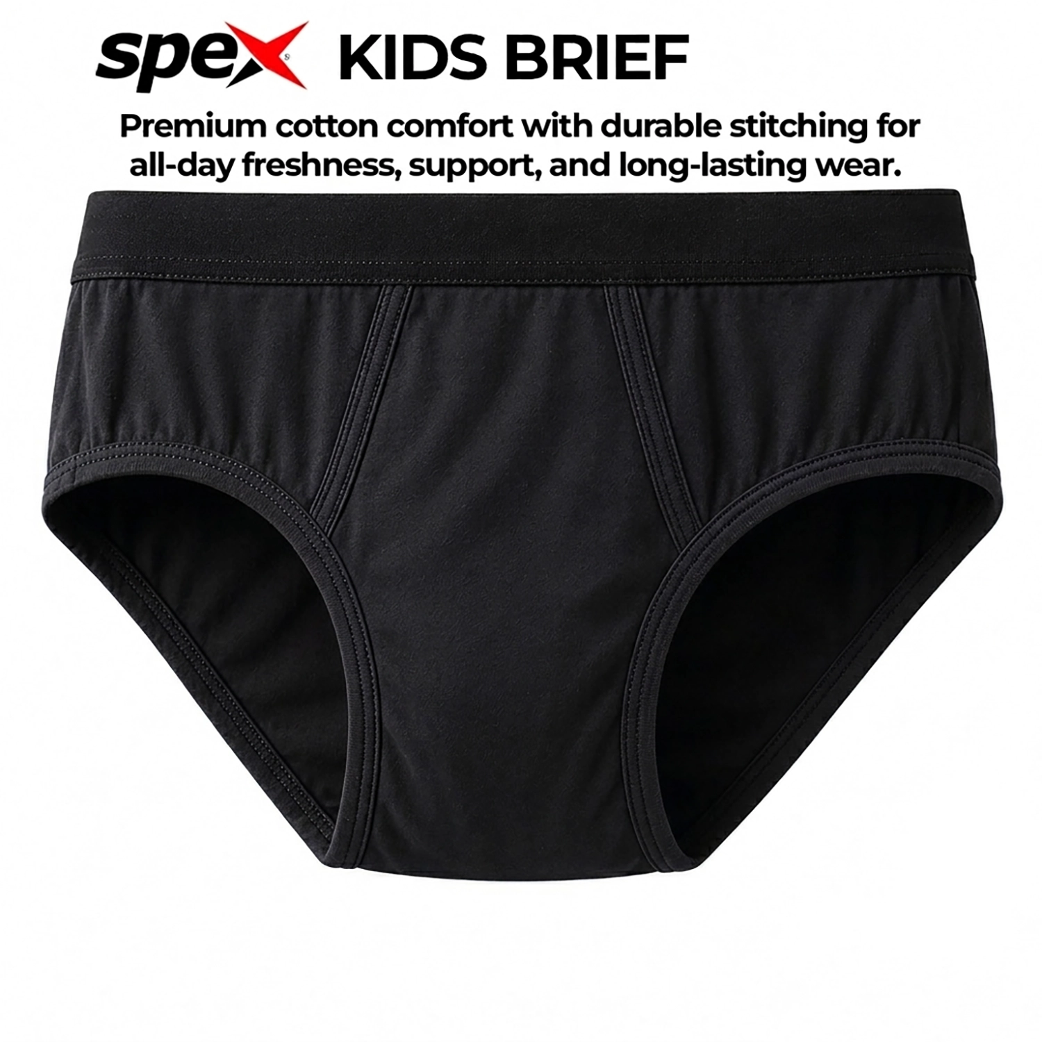 spex premium kids brief (black) – soft cotton comfort for everyday wear spex premium kids brief (black) – soft cotton comfort for everyday wear