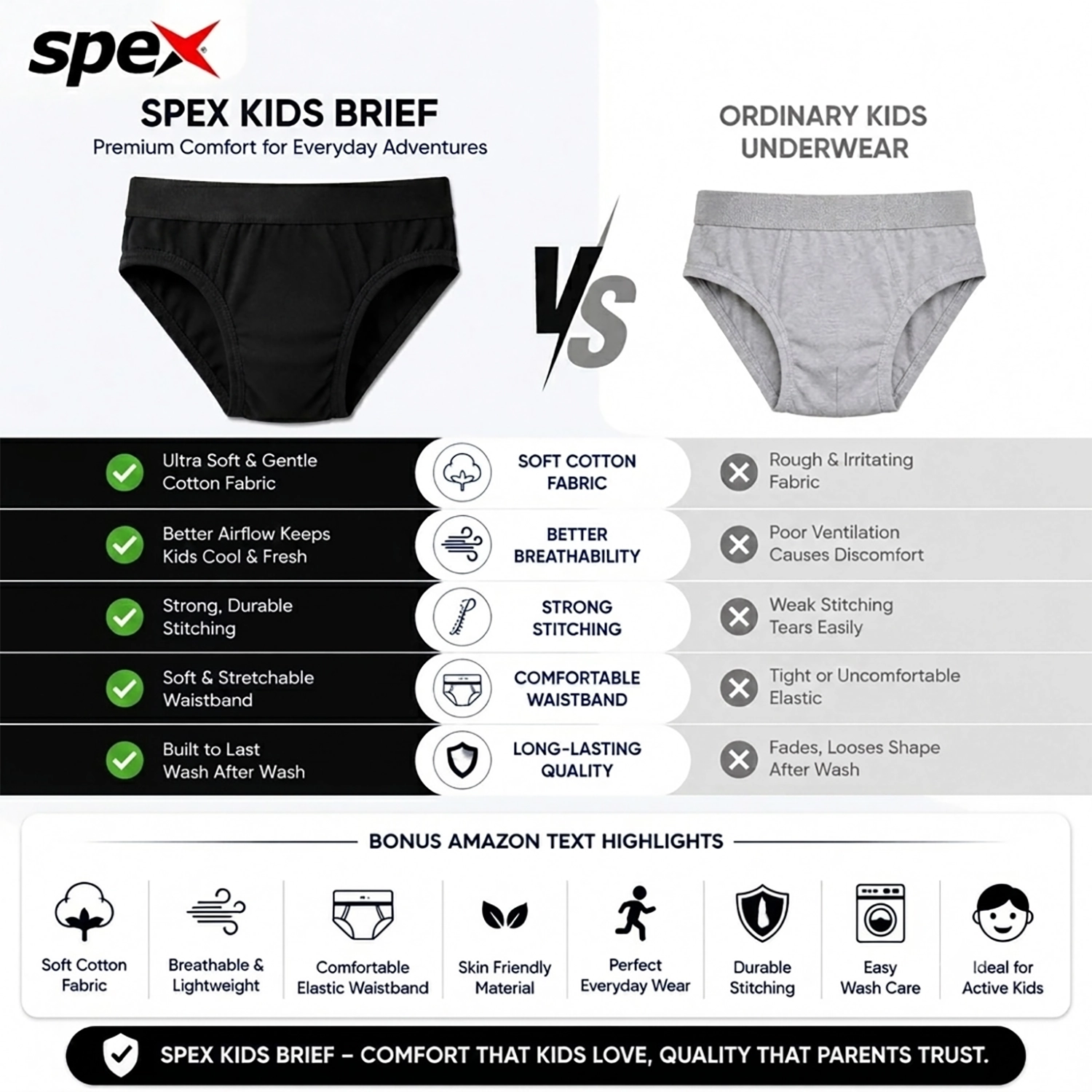 spex premium kids brief (black) – soft cotton comfort for everyday wear spex premium kids brief (black) – soft cotton comfort for everyday wear