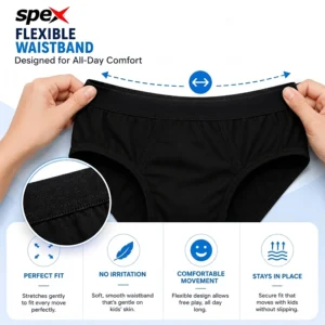 Home spex premium kids brief (black) – soft cotton comfort for everyday wear
