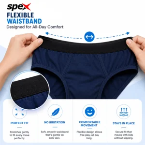 Home spex premium kids brief (navy blue) – soft cotton comfort for everyday wear