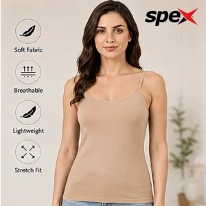 Home spex women’s premium cotton camisole – soft, breathable & stretch fit tank top for everyday comfort (skin)