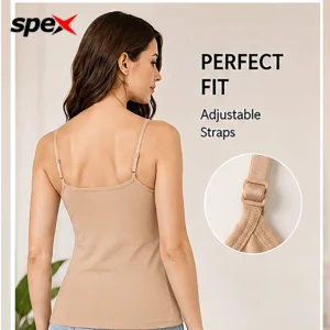 Home spex women’s premium cotton camisole – soft, breathable & stretch fit tank top for everyday comfort (skin)