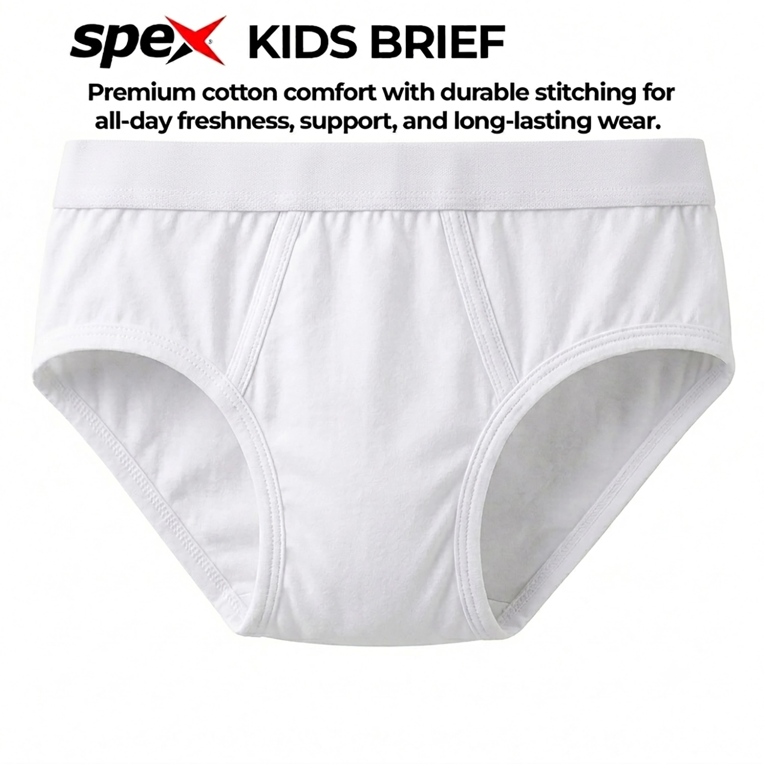 spex premium kids brief (white) – soft cotton comfort for everyday wear spex premium kids brief (white) – soft cotton comfort for everyday wear