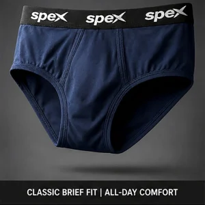 spex men's premium brief underwear | snug fit, full support & all day comfort | soft stretch fabric (navy blue)