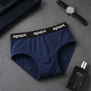 spex men's premium brief underwear | snug fit, full support & all day comfort | soft stretch fabric (navy blue)