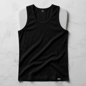 spex premium men sleeveless cotton vest soft daily wear tank (black)