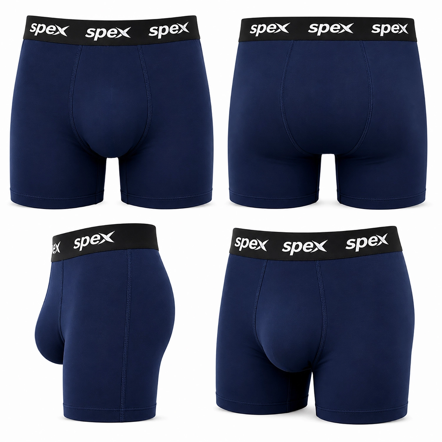 spex men's premium navy blue boxer briefs – soft breathable cotton blend underwear spex men's premium navy blue boxer briefs – soft breathable cotton blend underwear
