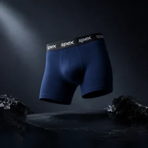 Home spex men's premium navy blue boxer briefs – soft breathable cotton blend underwear