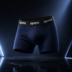 Home spex men's premium navy blue boxer briefs – soft breathable cotton blend underwear