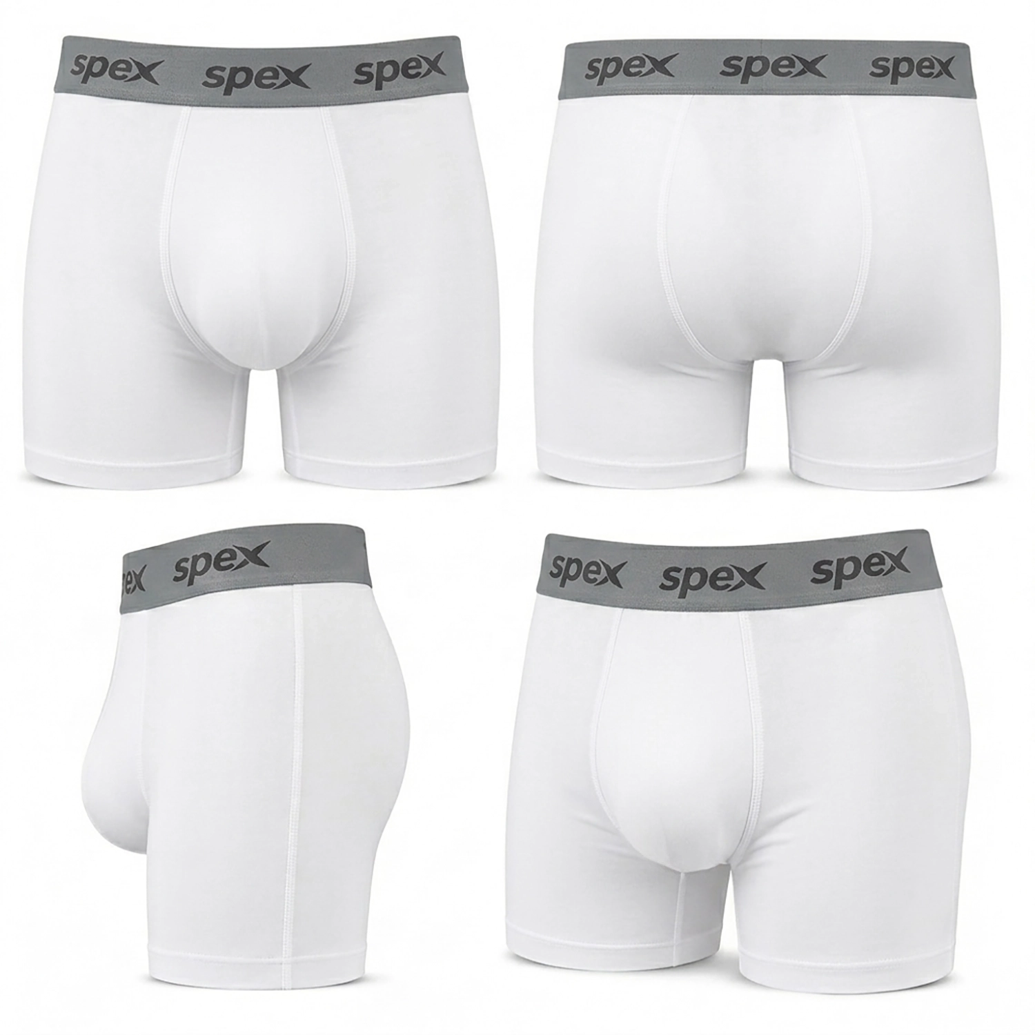 spex men's premium white boxer soft breathable cotton blend underwear (white) spex men's premium white boxer soft breathable cotton blend underwear (white)