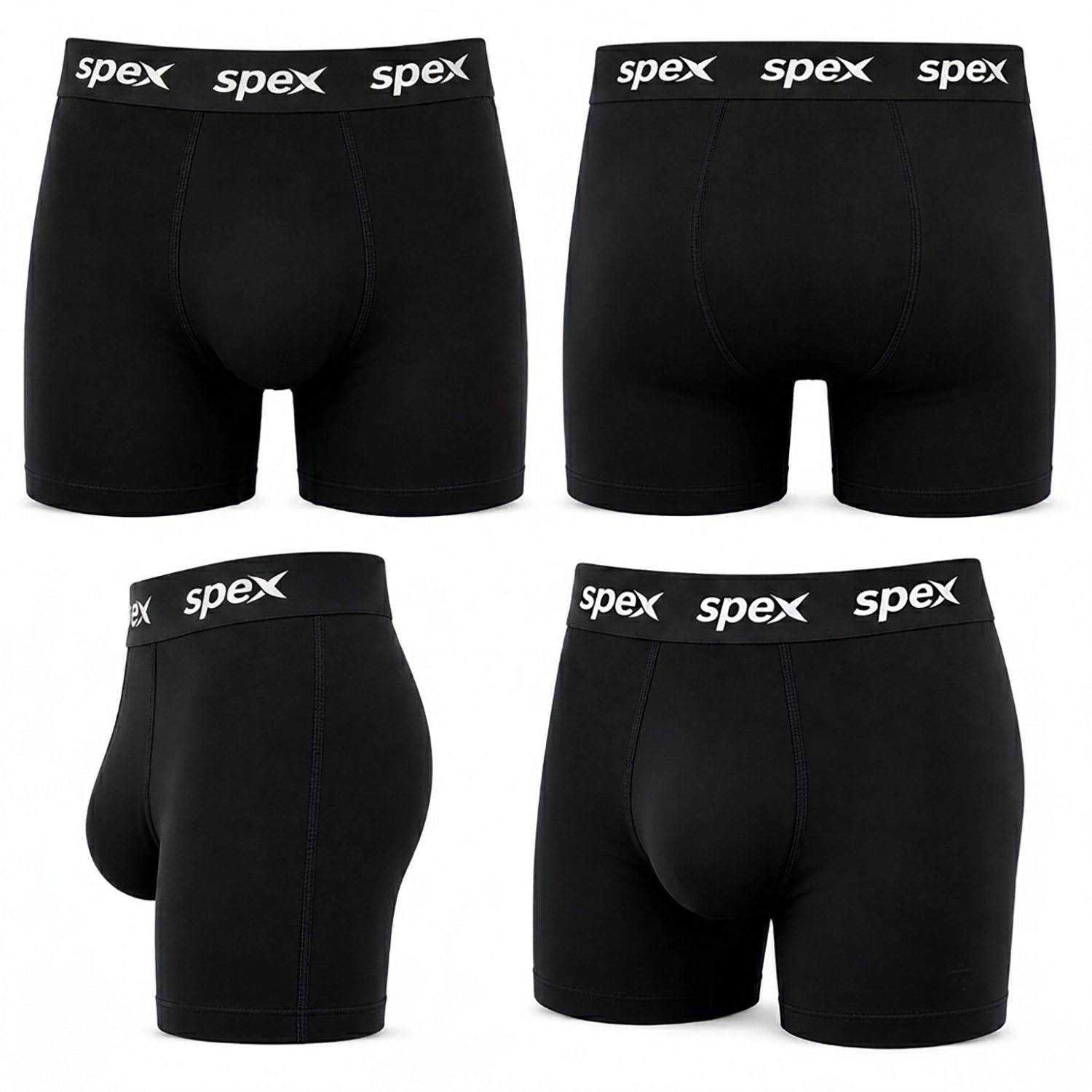 spex men’s premium white boxer | soft breathable cotton blend underwear (black) spex men’s premium white boxer | soft breathable cotton blend underwear (black)