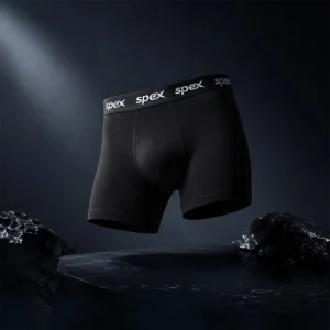 Home spex men’s premium white boxer | soft breathable cotton blend underwear (black)