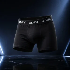 Home spex men’s premium white boxer | soft breathable cotton blend underwear (black)
