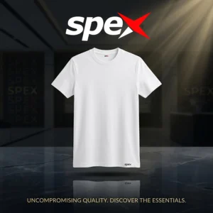 Home spex premium white crew neck t shirt for men soft cotton casual slim fit tee (white)