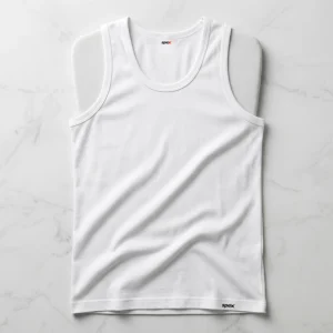 spex men’s signature cotton tank vest soft breathable sleeveless shirt (white)