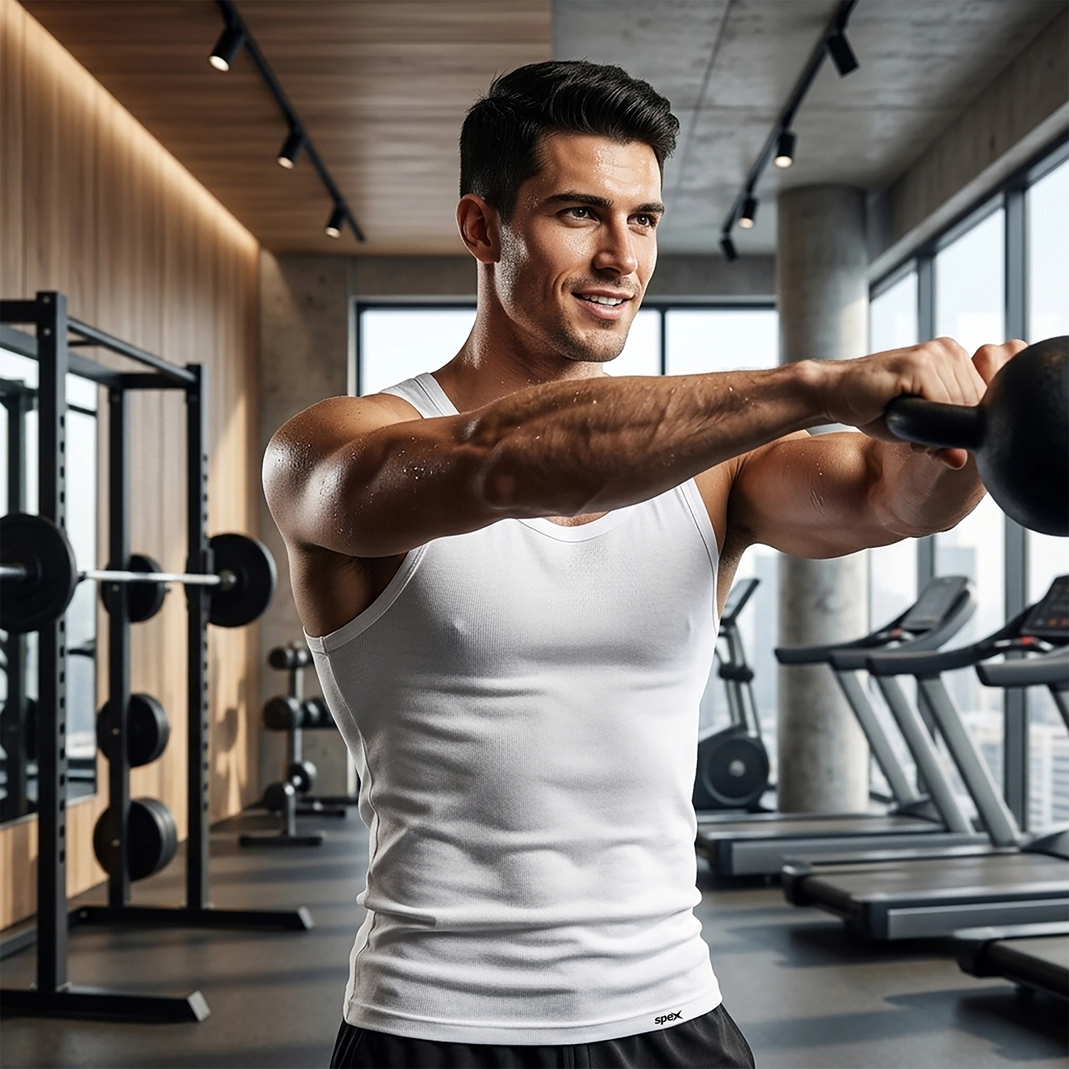 spex men’s signature cotton tank vest soft breathable sleeveless shirt (white) spex men’s signature cotton tank vest soft breathable sleeveless shirt (white)
