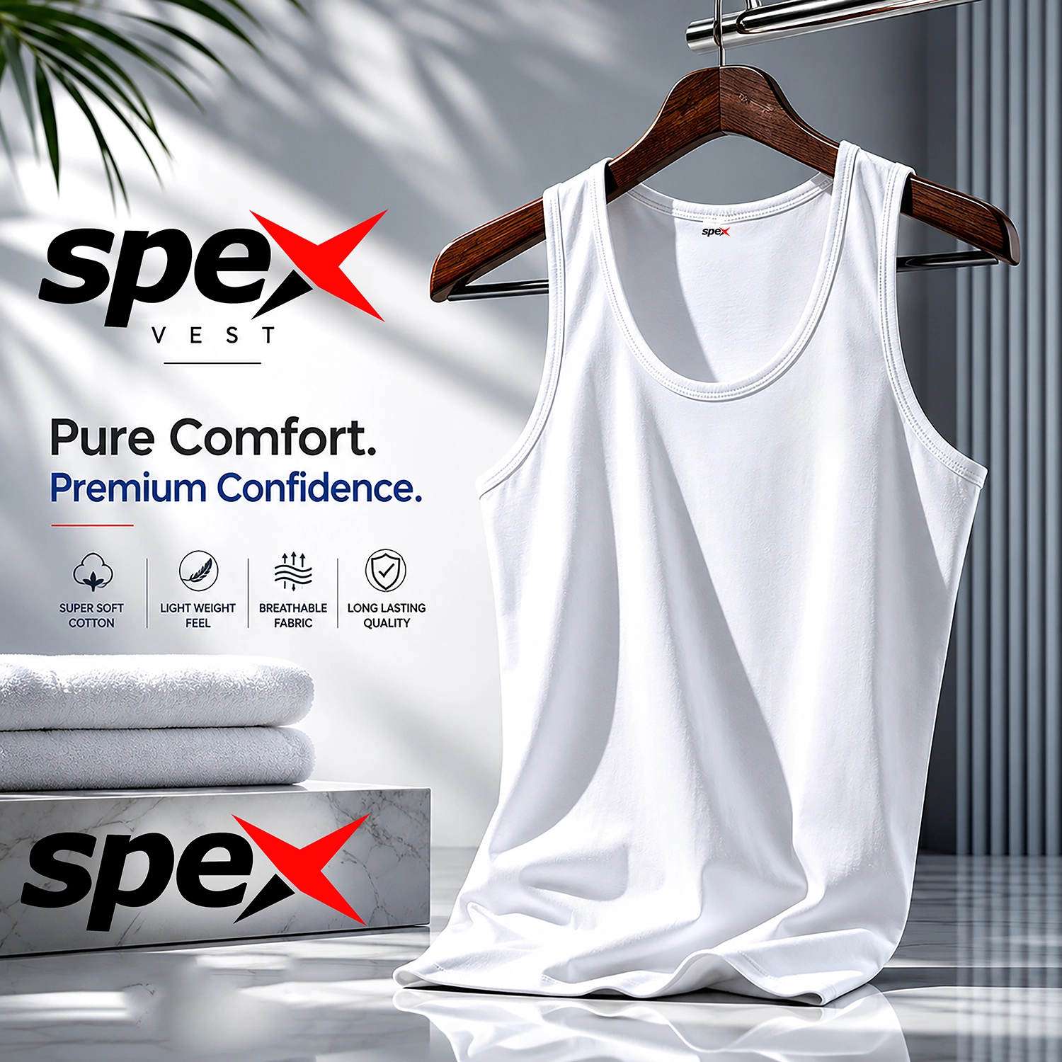 spex men’s signature cotton tank vest soft breathable sleeveless shirt (white) spex men’s signature cotton tank vest soft breathable sleeveless shirt (white)
