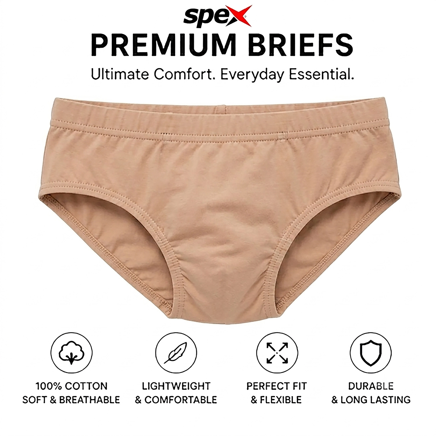 spex ladies cotton brief – soft & breathable women underwear | comfortable mid rise panty for daily wear (skin) spex ladies cotton brief – soft & breathable women underwear | comfortable mid rise panty for daily wear (skin)