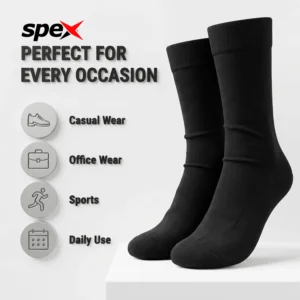 Home spex premium white crew socks – durable, breathable & long lasting cotton socks for men